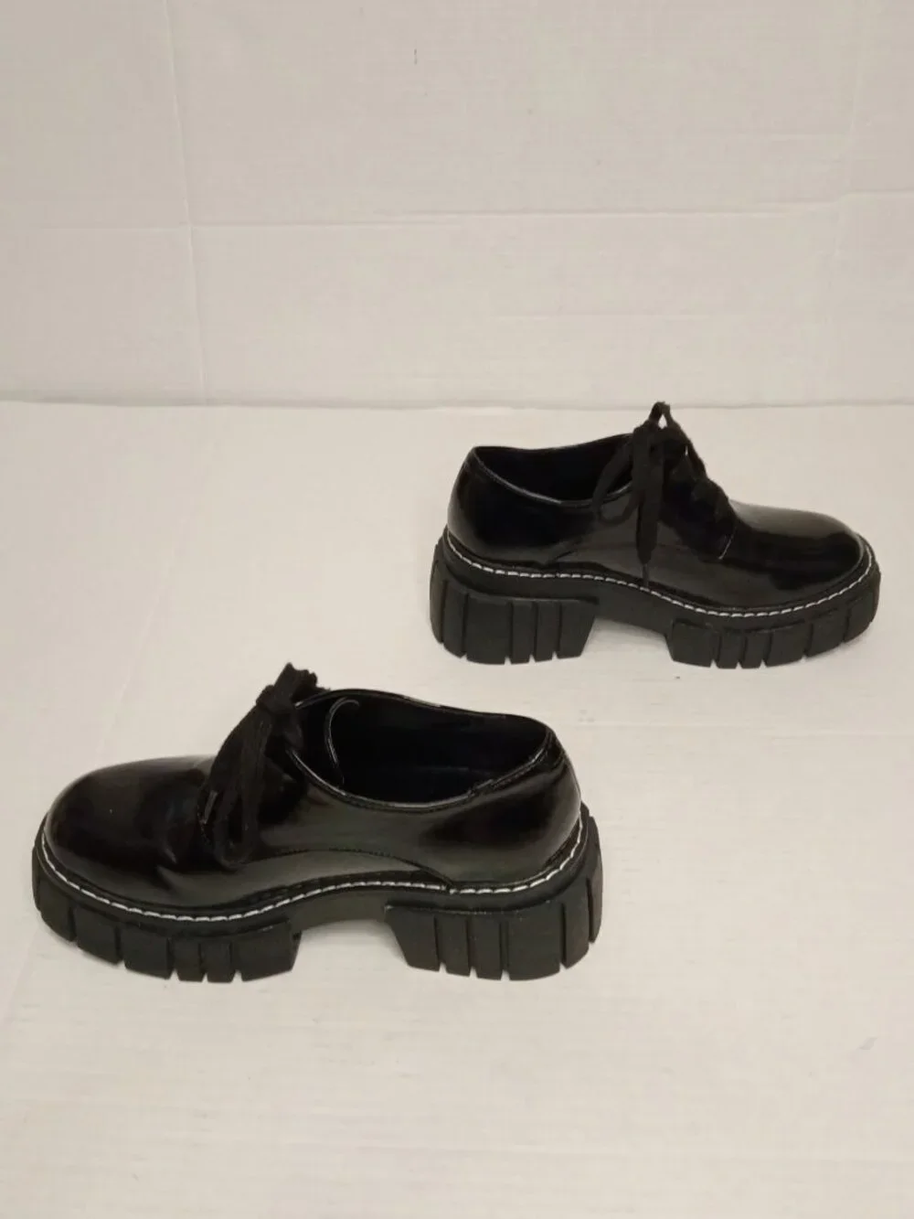Steve Madden Delaney Black Patent Platform Oxfords Women’s Size 5.5M